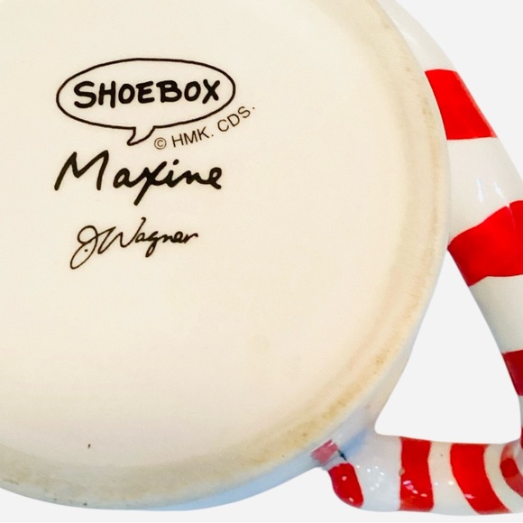 Hallmark Christmas To Me Maxine Coffee Mug Candy Cane Shoebox Snowman Cup - Picture 3 of 6